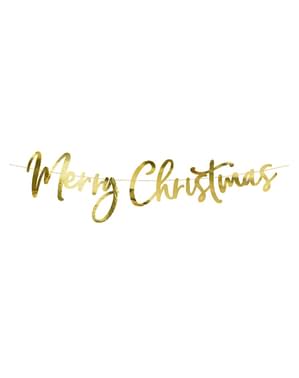 Merry Xmas Banner in Gold