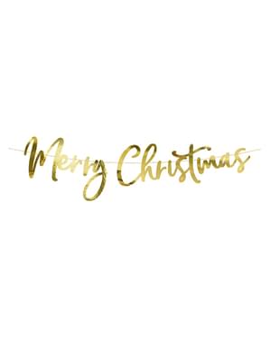 Merry Xmas Bannier in Goud