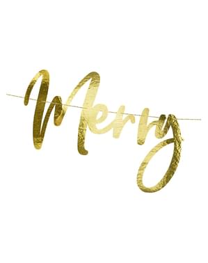 Merry Xmas Bannier in Goud