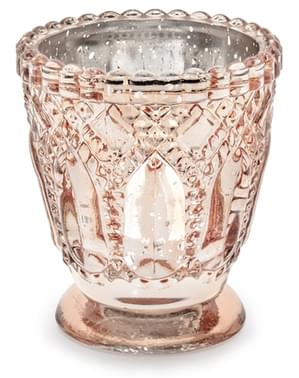 Crystal Candle Holder in Rose Gold (8 cm)