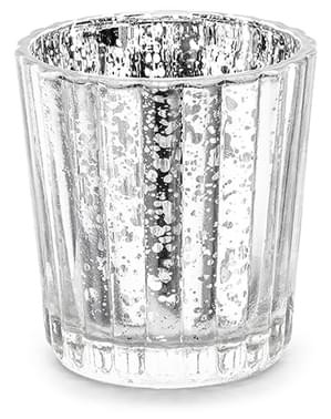 Crystal Candle Holder in Silver (6 cm)