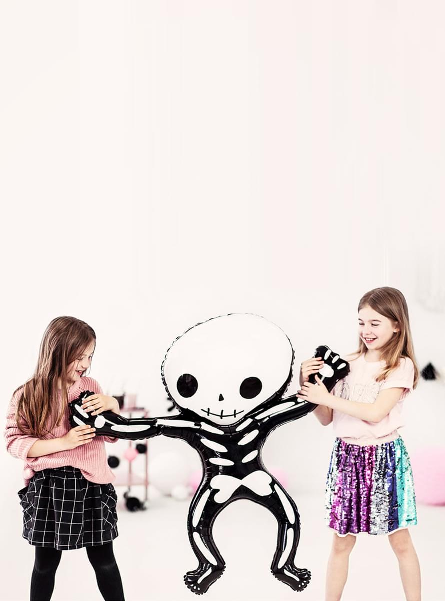 Folieballon af et Halloween skelet (84x10 cm)