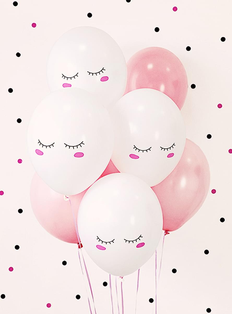 6 baloane extra rezistente Smiley unicorn (30 cm)