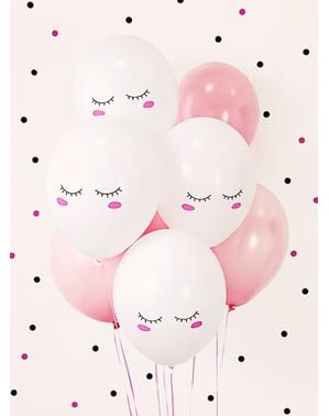 6 extra silných balonků se smějícím se jednorožcem (30 cm)