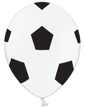 6 Fußball Luftballons (30 cm)
