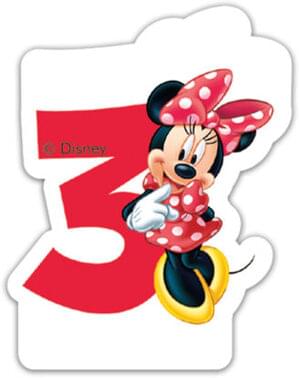 Minnie Mouse Kerze Nummer 3