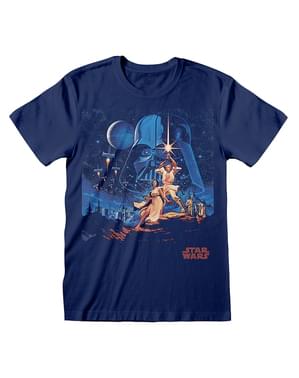 Star Wars New Hope blár T-shirt fyrir karla