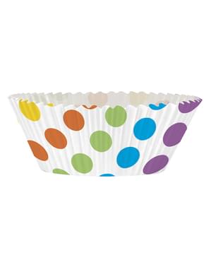 24 Capsule de cupcake + 24 toppers Happy Birthday curcubeu