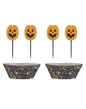 24 Halloween Set yazdırmak cupcake vakası - Temel Halloween