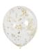 6 globos de látex con confeti dorado interiores