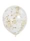 6 Latex Balloons Filled with Gold Confetti