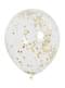 6 globos de látex con confeti dorado interiores