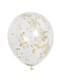 6 globos de látex con confeti dorado interiores