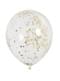 6 Latex Balloons Filled with Gold Confetti