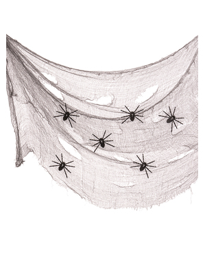 Decorative fabric with spiders for Halloween
