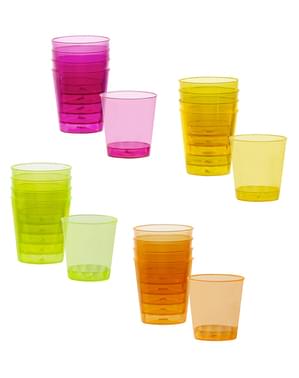 20 neon colored shot glasses