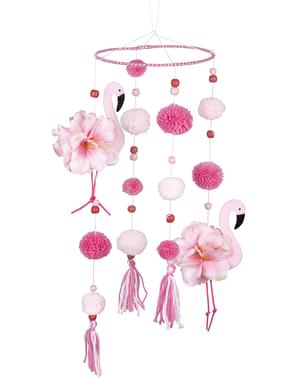 Decoración colgante de flamencos rosas - Flamingo Party