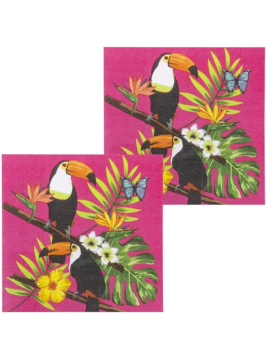 12 servilletas af tucán (33x33 cm) - Fugl partit