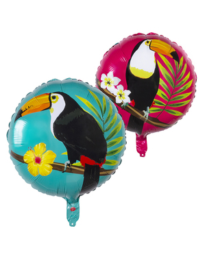 Ballon aluminium toucan deux couleurs (45 cm) - Toucan Party