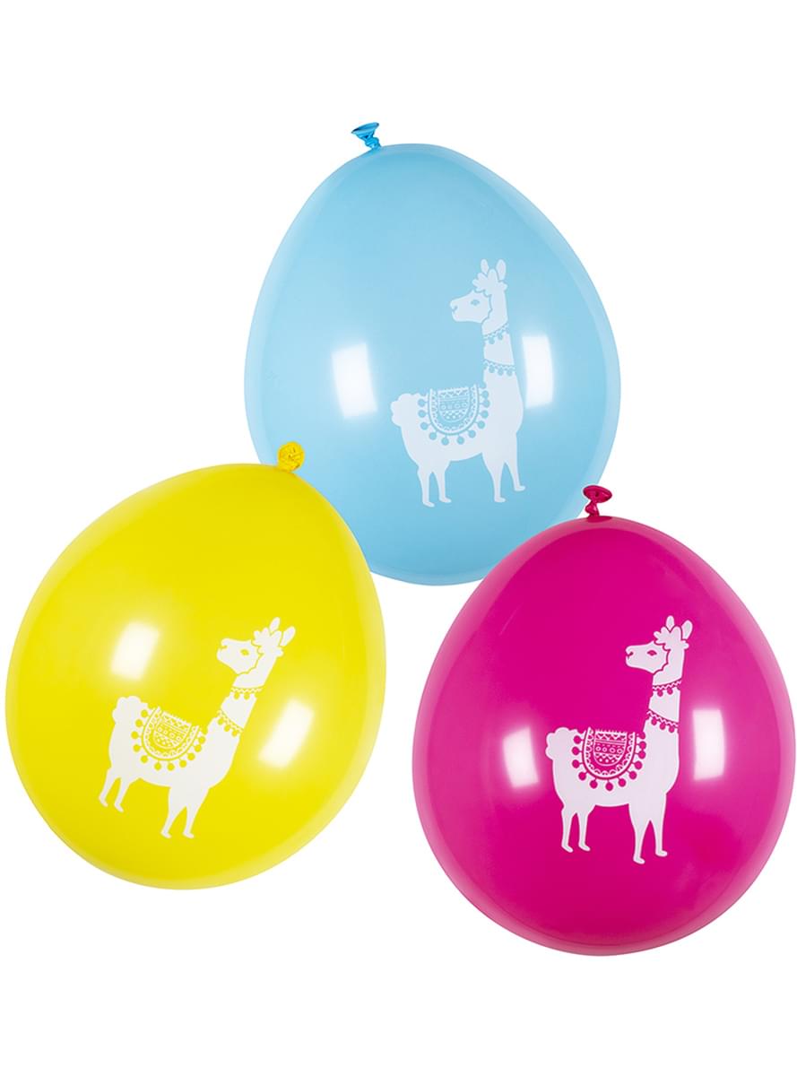 6 rozmanitých farebných latexových balónov s lamami (25 cm) - Lovely Llama