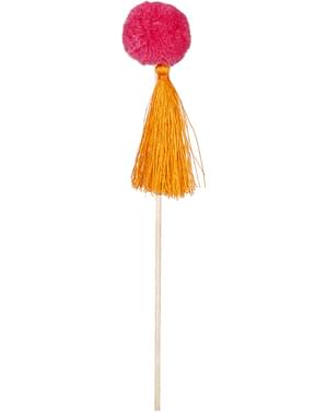 6 Cocktail Stäbchen mit Bommel - Lovely Lama