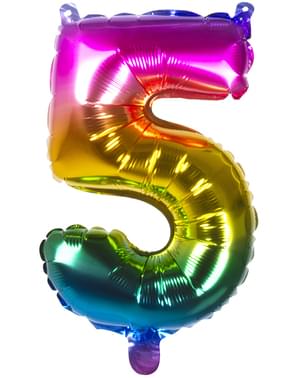 Folienballon 5 bunt 36 cm