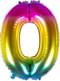 Folie ballon 0 multigekleurd 86 cm