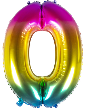 Folienballon 0 bunt 86 cm