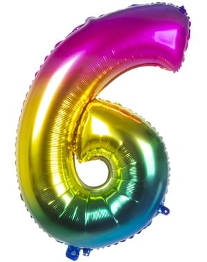 Ballon aluminium 6 multicolore 86 cm