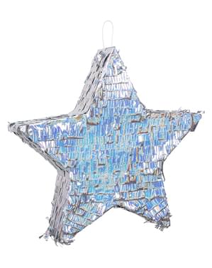Pinata de en forme d'étoile argentée