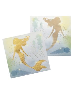 12 tovaglioli con sirene (33x33 cm) - Mermaid Collection