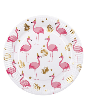 6 flamingo plates (23 cm) - Flamingo Party