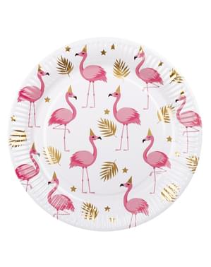 6 tanierov Plameniak (23 cm) - Flamingo Party