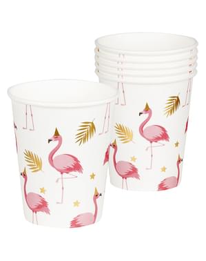 6 sklenic s plameňáky - Flamingo Party