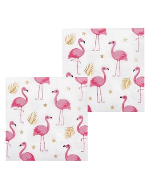 12 flamingo servietter (33x33 cm) - Flamingo Party