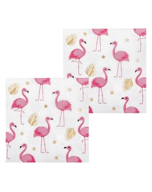12 tovaglioli con fenicotteri (33x33 cm) - Flamingo Party