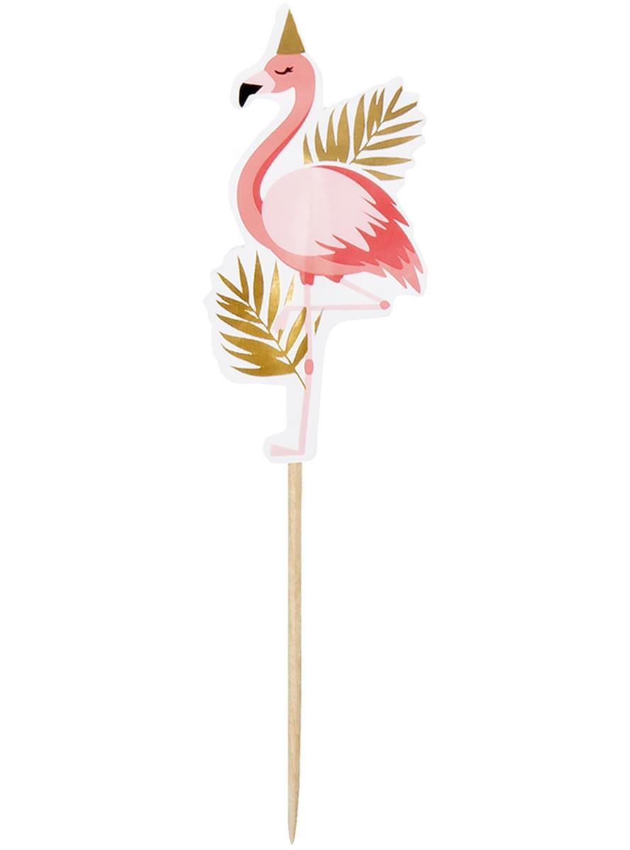 12 palitos decorativos de flamingos - Flamingo Party