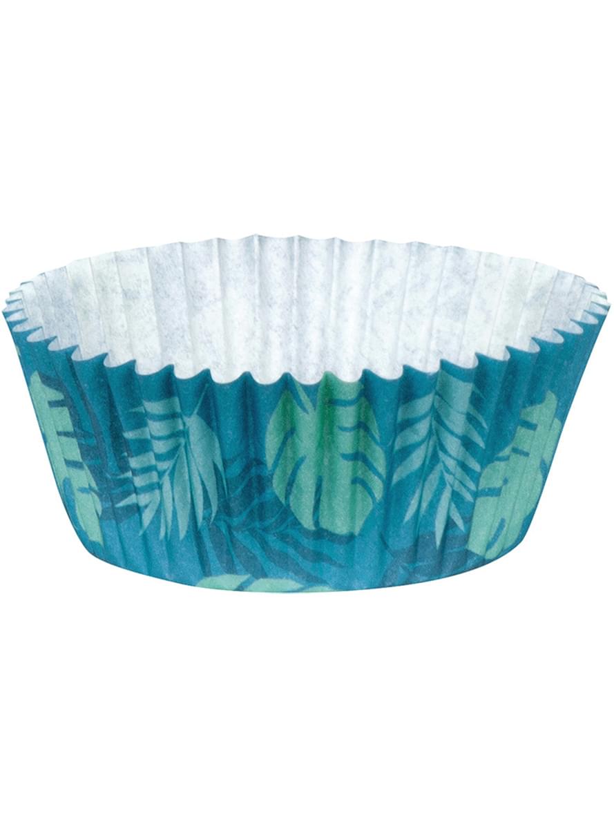 50 Palm Leaf Cupcake Cases - Flamingo Party