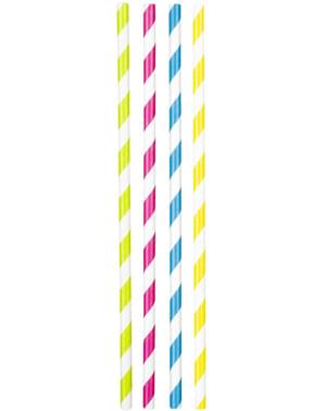 20 sugerør med assorterte fargede striper