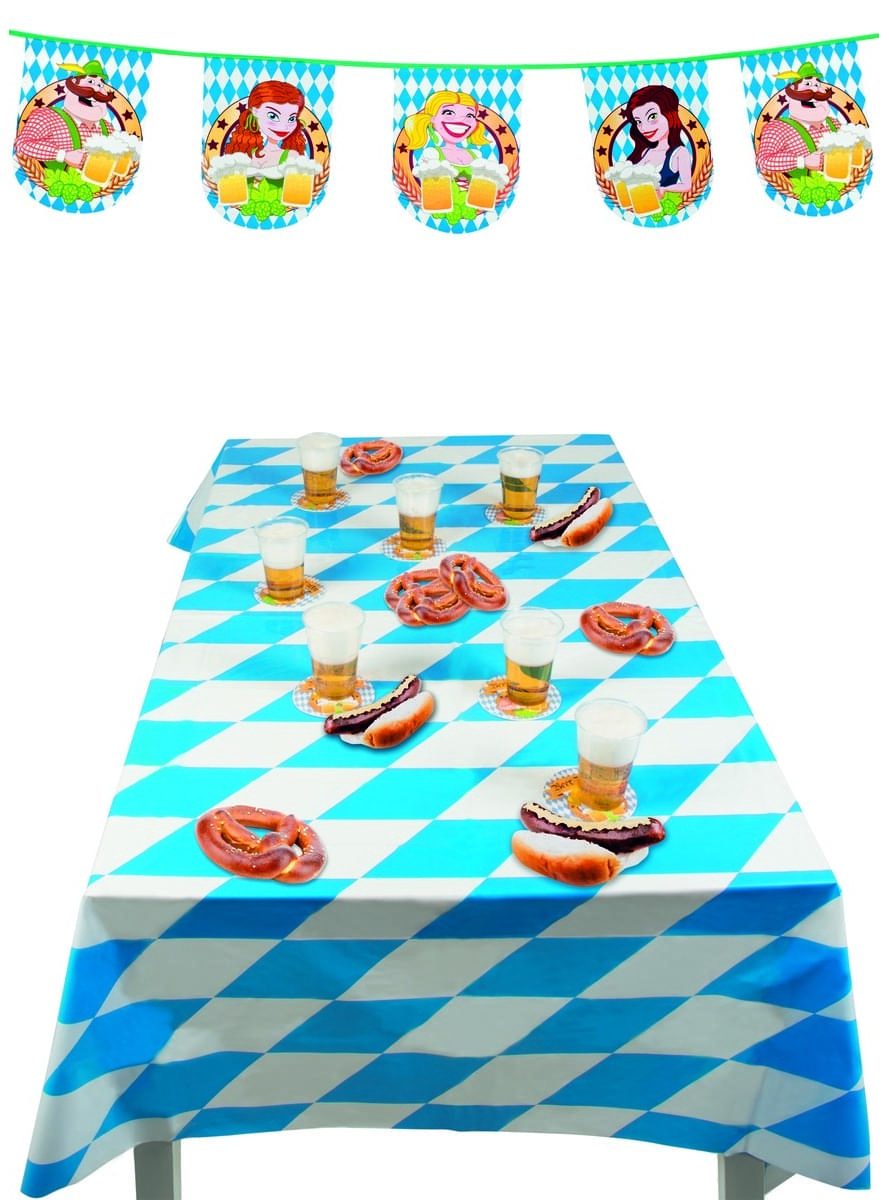 Blár og hvítur Oktoberfest dúkur