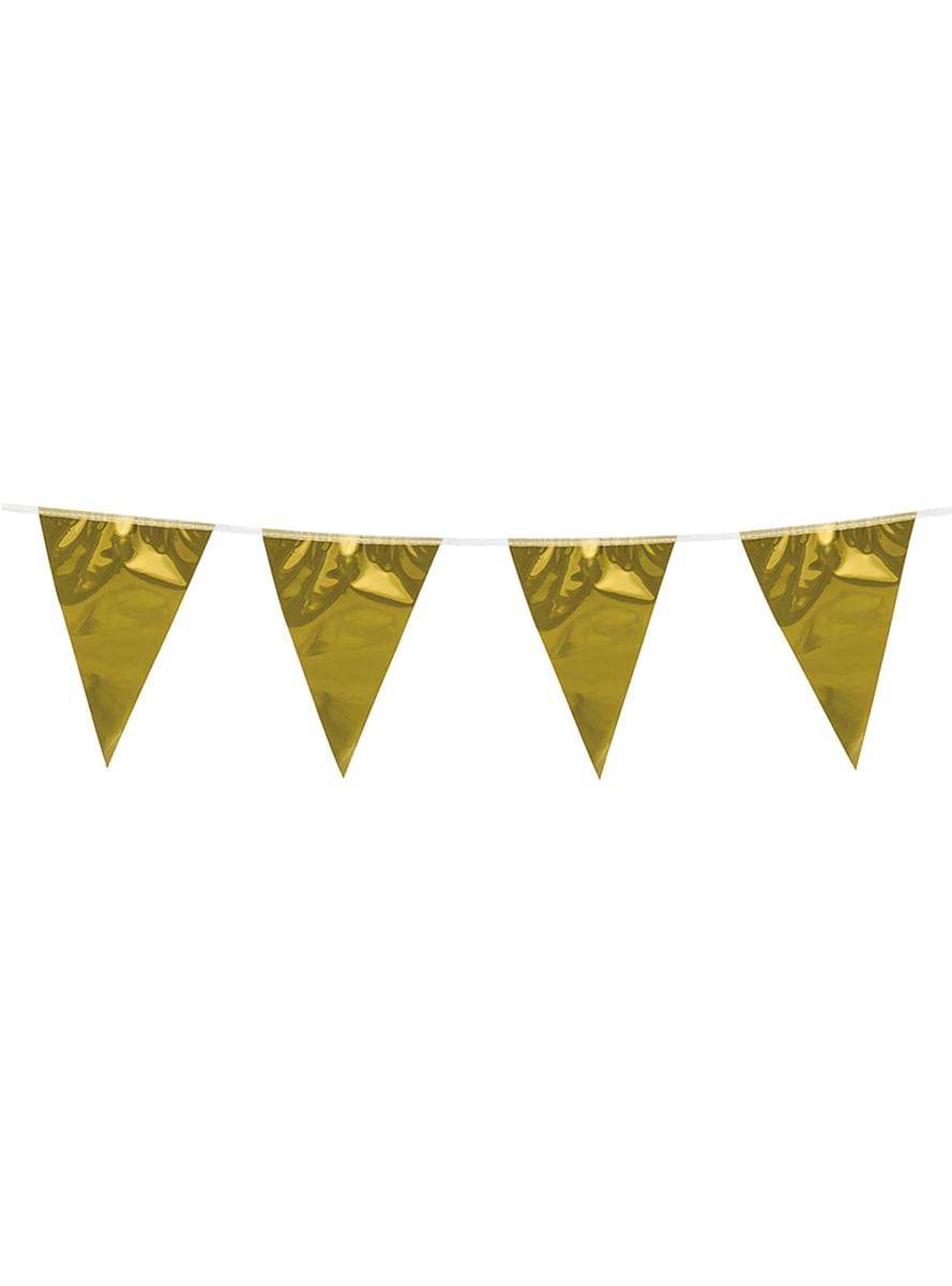 Golden bunting garland (10 m)