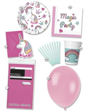 Kit decorativo per festa Unicorno Festa Magica 16 persone premium