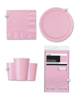 Kit de festa rosa 8 pessoas
