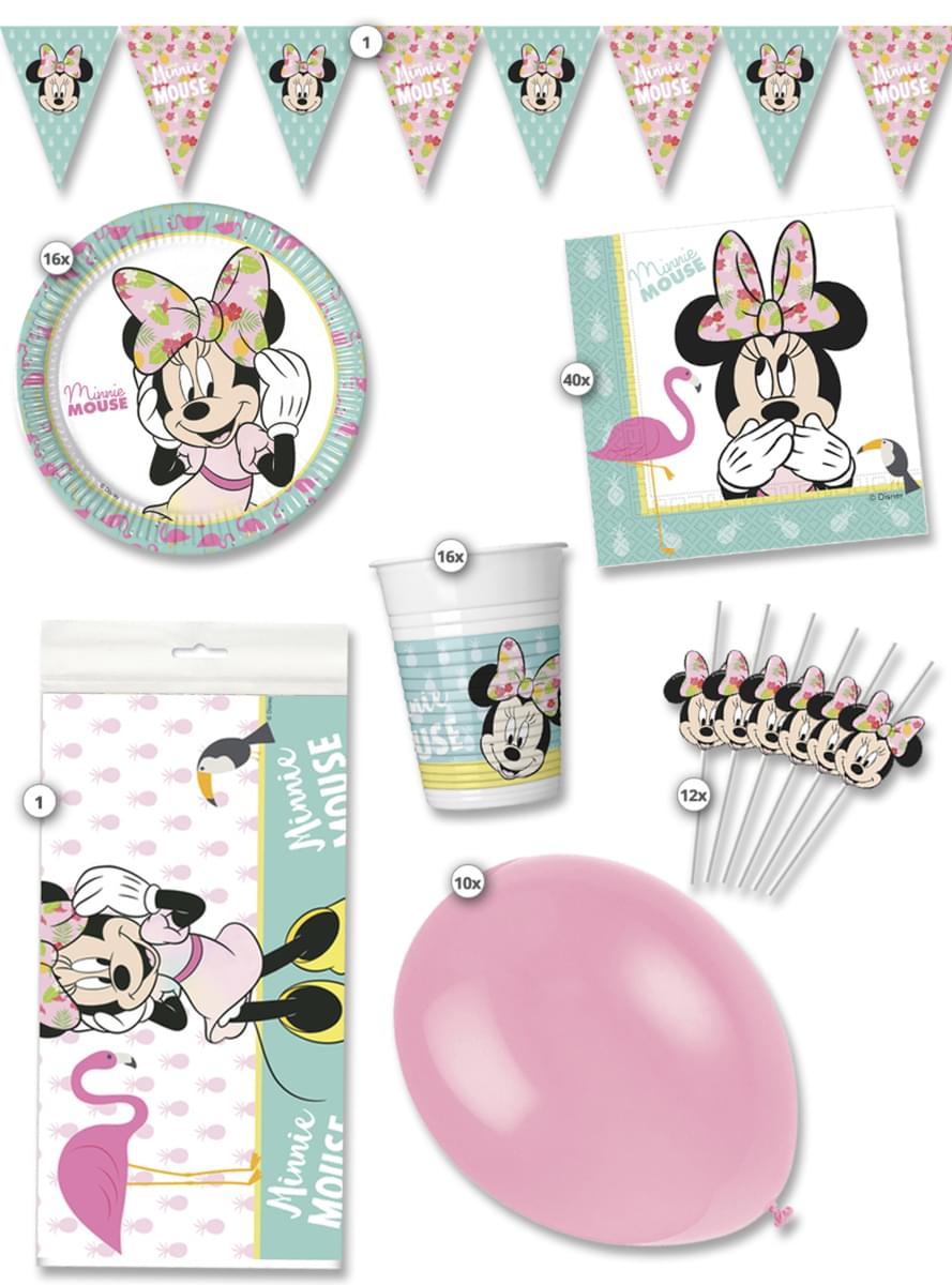 Minnie Mouse Tropical prémium party készlet 16 főnek