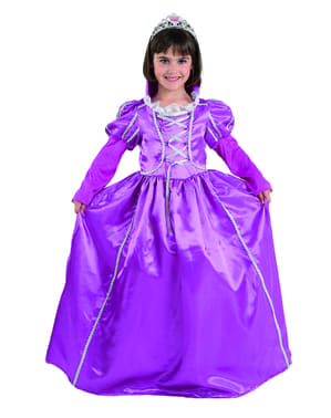 Kızlar Mor Prenses Kostümü