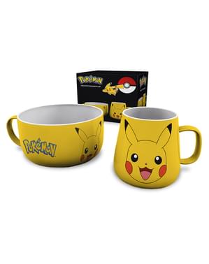 Conjunto de caneca e tigela Pikachu - Pokemon