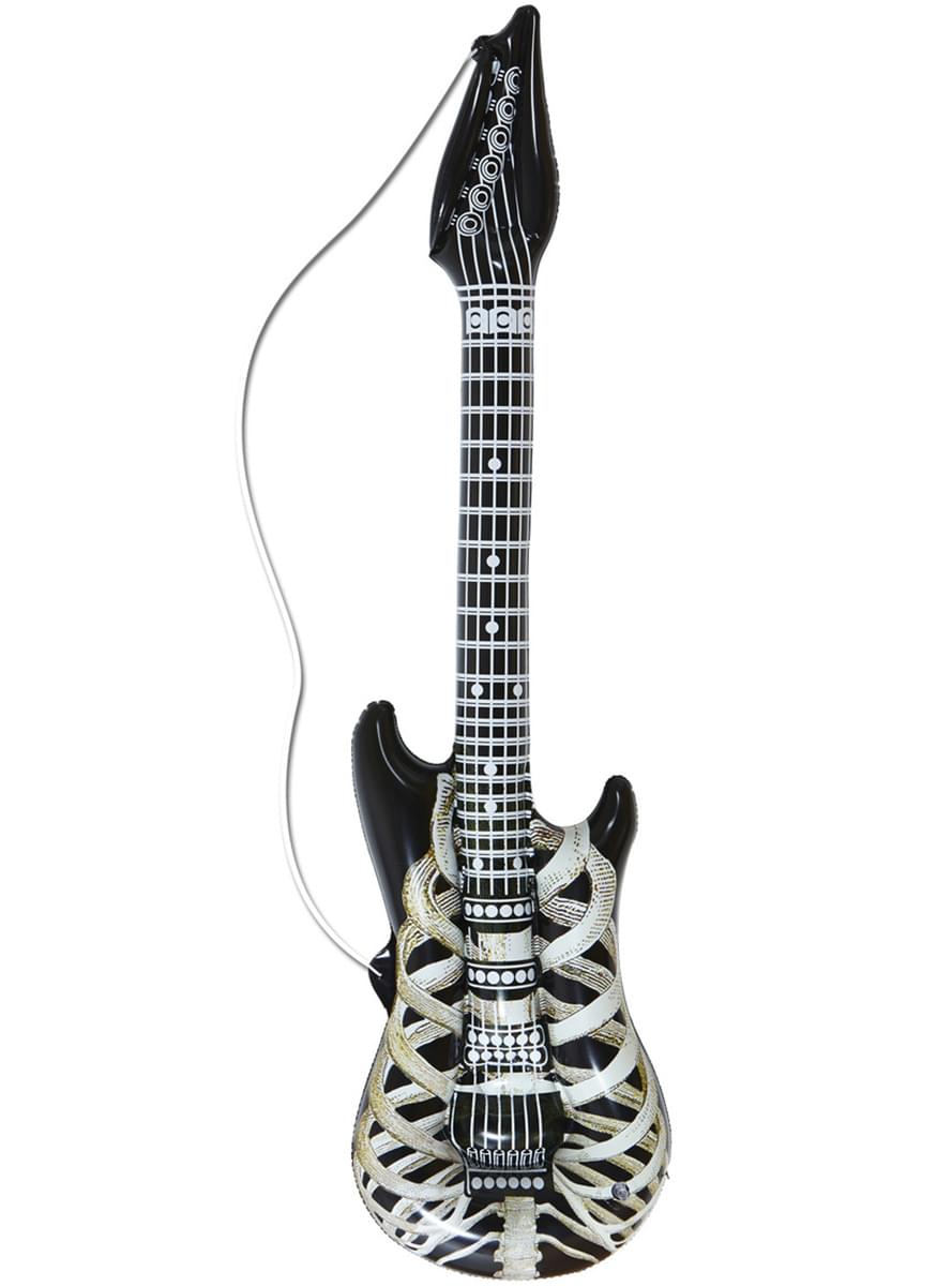 Guitarra rockera hinchable de esqueleto