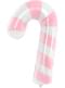 Globo bastón de caramelo rosa y blanco (74 cm)