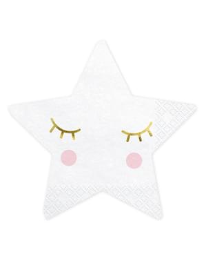 20 star-shaped napkins - Unicorn Collection