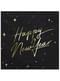 20 serviettes de fin d'année Happy New Year noires et dorées (33 x 33 cm) - Collection du Nouvel An